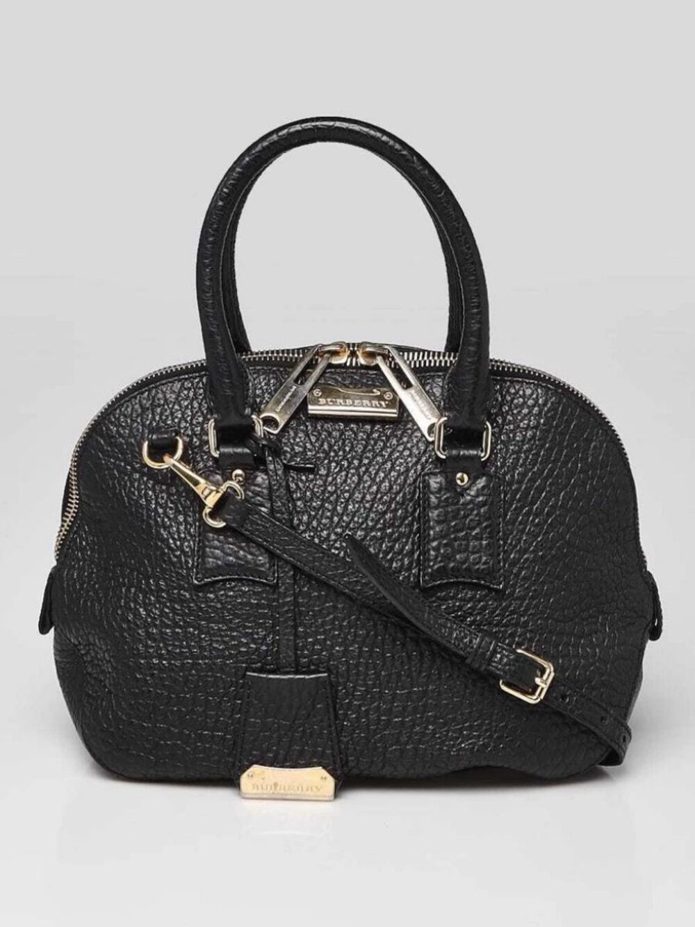 Burberry Black Grain Leather Small Orchard Satchel Bag